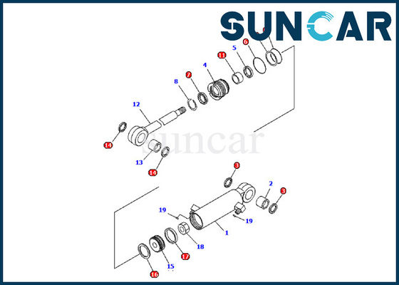 707-98-03480 kit d'Inner Parts Repair Kit Blade Hydraulic Cylinder Seal d'excavatrice de KOMATSU PC09-1