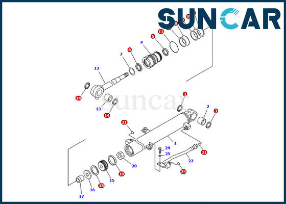 707-98-03570 kit de service d'Inner Parts d'excavatrice de Kit Komatsu PC09-1 de joint de cylindre de boom