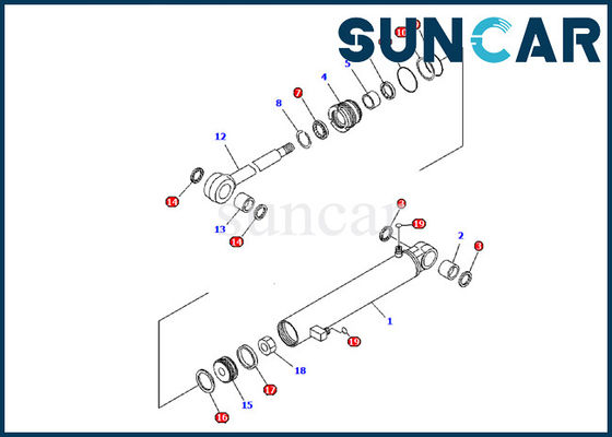 707-98-03580 excavatrice de Kit Cylinder Repair Kit Fits PC09-1 de joint de cylindre de bras de KOMATSU
