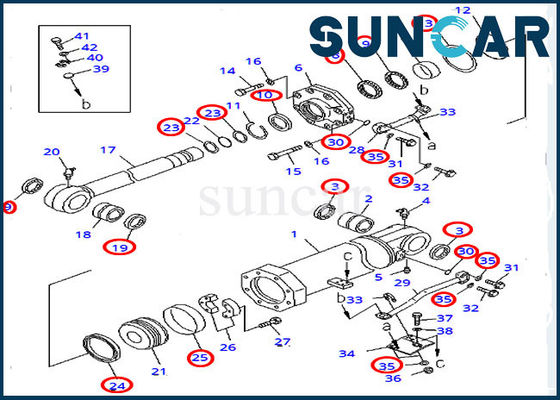707-99-74440 bouteur de Kit Komatsu Cylinder Seal Repair Kit Fits D375A-3 D375A-5 de service