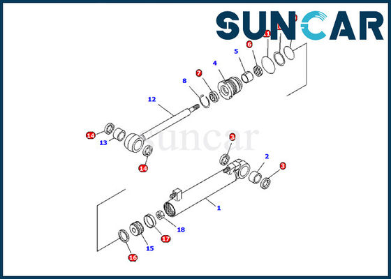 707-98-11060 kits de joint de cylindre de bras d'excavatrice de KOMATSU pour le remplacement du modèle PC08UU-1