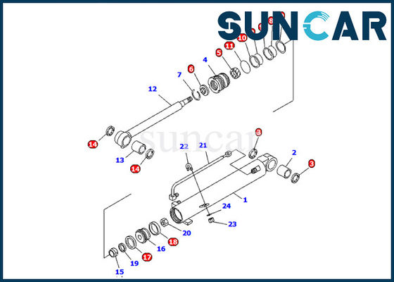 707-98-11230 remplacement intérieur de modèle des kits PC08UU-1-A de Boom Cylinder Seal d'excavatrice de KOMATSU