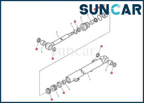 878000377 kit de garniture de Repair Oil Seal de modèle du kit PC07-2 de service de KOMATSU de kits de joint de cylindre de bras