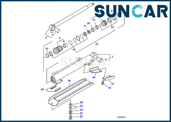 Réparation de Hydraulic Cylinder Seal d'excavatrice de Kit Komatsu PC09FR-1 de joint de cylindre du boom YM172186-72190