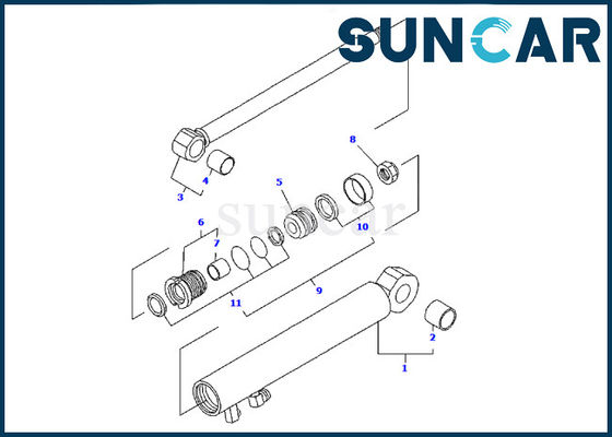 Excavatrice Seal Repair Kit de Kit For Komatsu PC09FR-1 de joint de cylindre de bras de la lame YM172186-72370