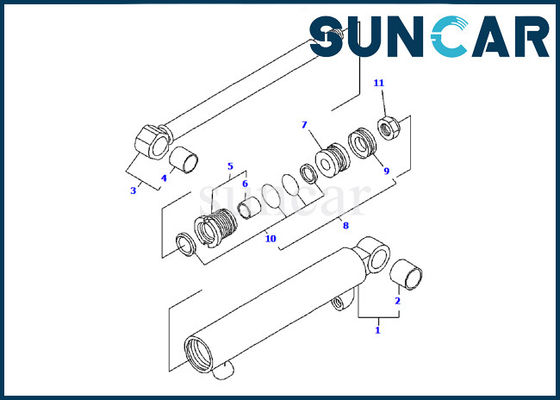 Kit de joint de cylindre de seau de modèles d'équipement du kit PC09FR-1 de service de YM172186-72580 KOMATSU