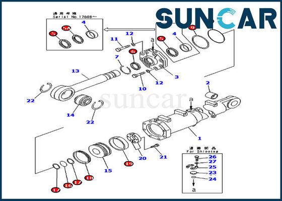 Bon en scellant 7079974450 kits D375A-3A de joint de lame de KOMATSU inclinez les kits de réparation de cylindre