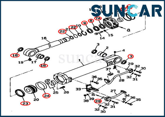 707-99-74110 7079974110 kits de joint de cylindre d'inclinaison de ripper pour le bouteur de KOMATSU D375A-3D