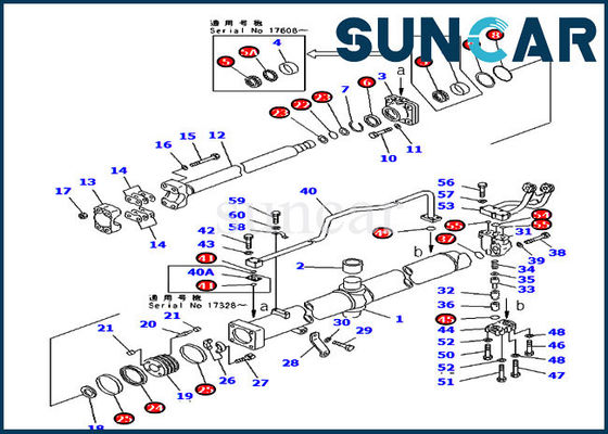 KOMATSU 707-99-56510 kits de Kit Lift Hydraulic Cylinder Repair de service de lame