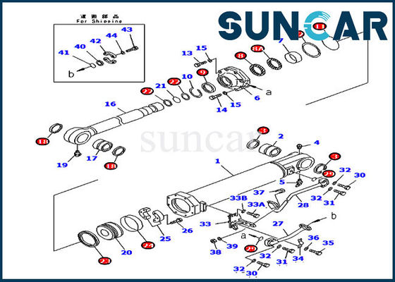 D375A-5 KOMATSU 707-99-74020 kit de réparation de joint de cylindre hydraulique d'inclinaison de 7079974020 rippers