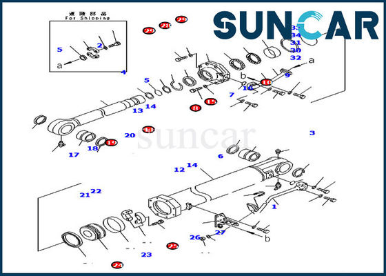 Bouteur D375A-5D de Kit Cylinder Repair Kits For KOMATSU de cachetage de déportance de la pale 7079974520
