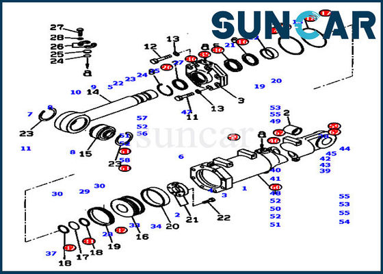 707-99-56690 kits de servitude hydraulique du kit D375A-5D KOMATSU de joint de cylindre d'ascenseur de lame
