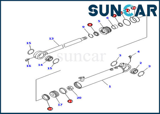 707-98-24910 remplacement Kit Fits Komatsu D39EX-21 D39PX-21 de kits de joint de cylindre d'angle