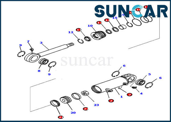 Service Kit Tilt Cylinder Sealing Kit de bouteur des parties 707-99-24650 de D31EX-22 KOMATSU