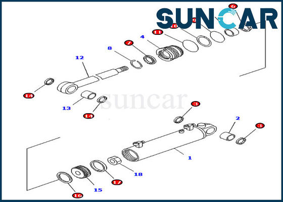 707-98-32820 pièces intérieures de Kit For D41A-6 D41E-6 Koamtsu de joint de réparation de cylindre d'ascenseur de lame