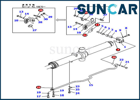 Pièces de D475A-3 KOMATSU 707-98-67510 7079867510 kits hydrauliques de joint de cylindre de réparation d'ascenseur de lame
