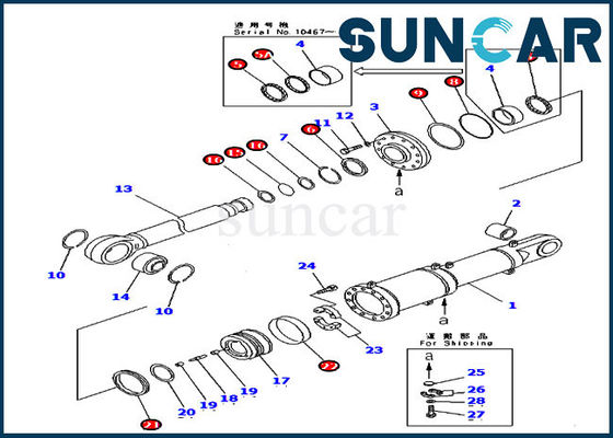 707-99-84040 kit de réparation de joint de déportance de pale D475A-2 D475A-3 KOMATSU L.H. Cylinder Service Kit