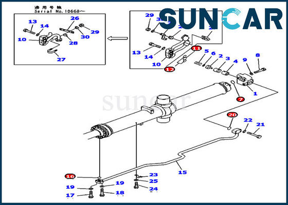 707-98-74110 bouteur de Kit Hydraulic Seal Kits For KOMATSU D475A-3 de réparation de cylindre d'ascenseur de lame