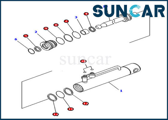 707-98-11350 phoque Kit Fits Komatsu D375A-6 D475A-5 de cylindre hydraulique d'extracteur de Pin