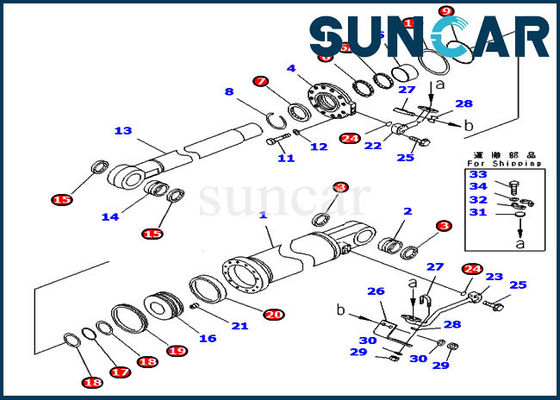 D475A-5E0 inclinent les kits hydrauliques de rechange de KOMATSU du kit de réparation de joint de cylindre 707-99-77620