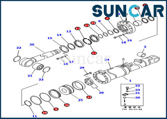 Kit de service des kits D475A-5 KOMATSU de joint de cylindre de déportance de pale du cachetage 707-99-84050 de bouteur