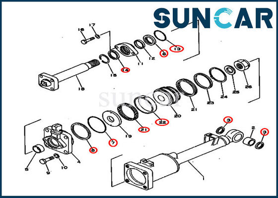 Le kit hydraulique 131-63-05050 de joint inclinent des kits de réparation de cylindre pour KOMATSU D50A-16 D50P-16