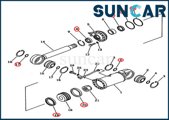 707-98-53410 ajustements D53A-18 D53P-18 KOMATSU de kits de Kit Hydraulic Cylinder Repair de joint d'inclinaison
