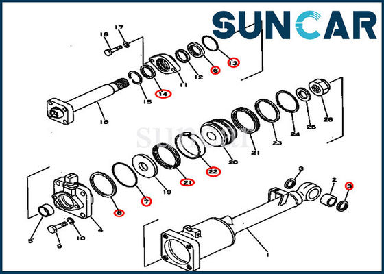 Réparation ISO9001 Kit For D53A-16 D53P-16 KOMATSU du kit 130-63-05050 de cachetage de cylindre d'inclinaison