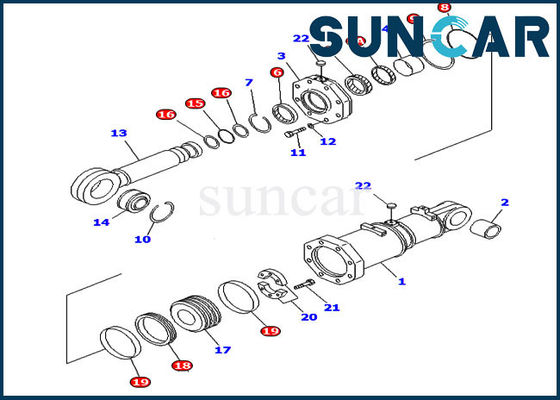 Doubles kits de service de KOMATSU de bouteur du kit 707-98-95430 de joint de cylindre d'inclinaison de D575A-2 D575A-3