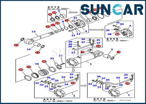 707-98-84410 kits de Kit Ripper Lift Hydraulic Replacement de réparation de joint de cylindre de KOMATSU