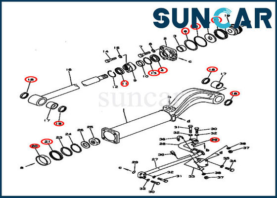 131-63-05020 phoque Kit For D53S-16 KOMATSU de réparation du kit 131-63-05020 de service de cylindre de décharge