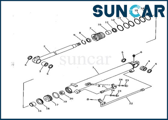 Kit de service des kits PC28UU KOMATSU de joint de cylindre de déportance de pale de Sealing 707-98-22020 d'excavatrice