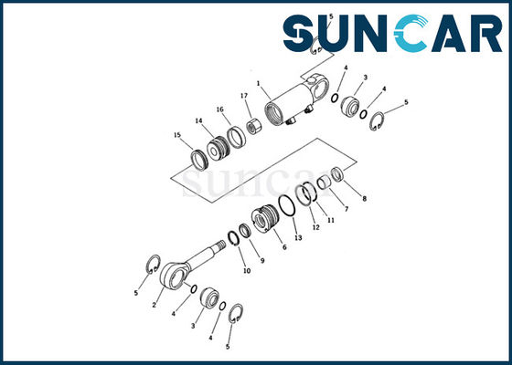 707-98-23100 excavatrice de Kit Komatsu Inner Repair Seal Kit For PC20R-8 de service de cylindre de déportance de pale