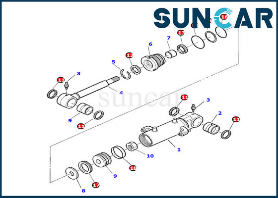 KOMATSU 878000199 pièces intérieures de cylindre hydraulique de Kit For Excavator PC10-7 de joint de cylindre de lame