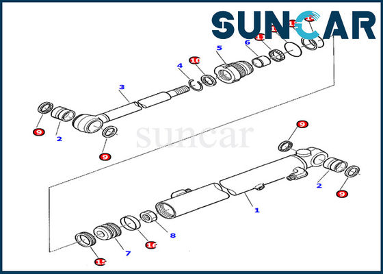 878000203 kits de joint de cylindre de bras pour la réparation d'Oil Sealing Gasket d'excavatrice de KOMATSU PC20-7