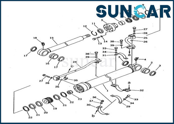 Kits de réparation de joint de cylindre de seau du cachetage 707-98-27600 de machines pour l'excavatrice Komatsu PC100-5