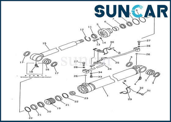 707-98-36200 kit intérieur de service des réparations de Kit Komatsu Equipment Models PC100-5 de joint de cylindre de boom