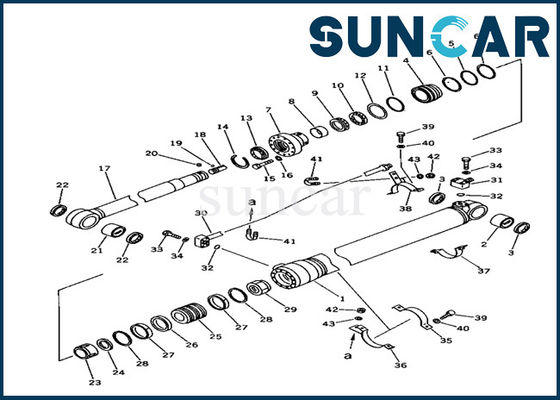 Kits de rechange de KOMATSU du kit 707-99-44200 de joint de cylindre de bras pour les pièces intérieures d'excavatrice de PC100-5C