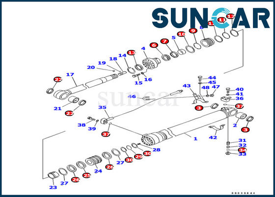 Résistance d'huile 707-99-44340 pièces intérieures hydrauliques de Kit For Komatsu PC100-6Z de joint de cylindre de bras
