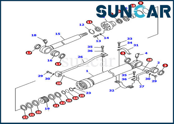 707-99-69620 phoque hydraulique Kit Inner Parts de cylindre de bras de KOMATSU PC1000-1 de kits de joint de réparation