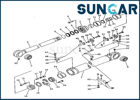 707-99-77250 service Kit Hydraulic Cylinder Seal Kits de cylindre de seau pour KOMATSU PC1000-1