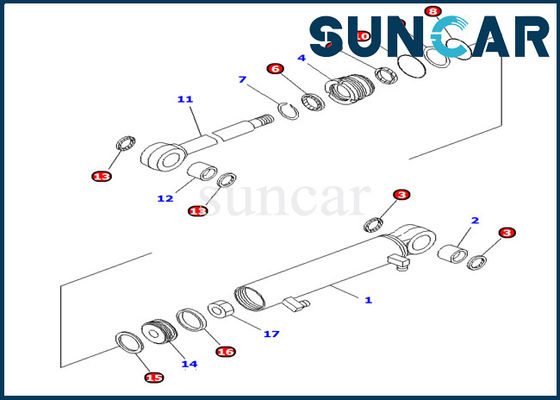 707-98-03400 cylindre hydraulique Assy Repair de Kit Fits Komatsu PC10MR-1 de joint de cylindre de seau