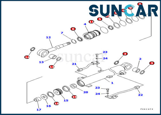 Réparation Kit Model Inner Replacement Parts du kit 707-98-03450 de joint de cylindre de boom de KOMATSU PC03-2
