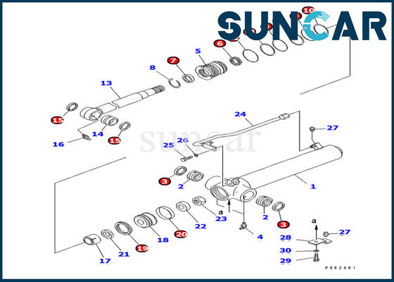 707-98-14460 kit d'Oil Seal Service d'excavatrice de Kit For Komatsu PC12UU-2 de joint de cylindre de bras