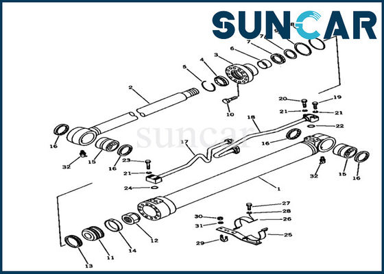 Kits de joint de cylindre de boom du cachetage 707-98-36100 de machines pour le kit de réparation de Komatsu PC100-3 d'excavatrice