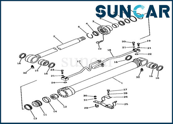 707-98-36110 kit de Bucket Cylinder Seal d'excavatrice de Kit Fits Komatsu PC100-3 de joint de cylindre hydraulique