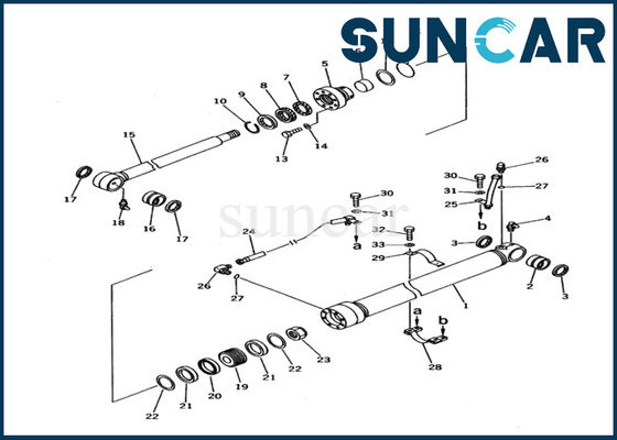 707-99-26620 kits hydrauliques de rechange de cylindre du kit PC60-6 KOMATSU de service de cylindre de seau