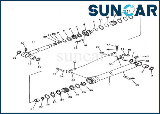 707-99-36620 pièces intérieures d'Assemblée de cylindre de KOMATSU PC100N-6 de kits d'Arm Cylinder Seal d'excavatrice