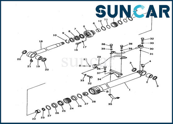 707-99-37610 la réparation Kit Excavator Cylinder Sealing Kit de cylindre de boom de KOMATSU adapte les pièces PC100N-6 intérieures