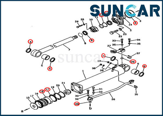 135-63-05050 cylindre de KOMATSU scellant le kit de joint de réparation de Kit Standard Size Bulldozer Lift